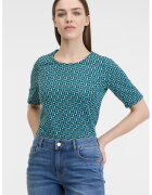 Orsay Bluza cu model si decolteu rotund - Alb/Negru/Verde persan