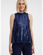 Orsay Bluza cu paiete - fara maneci - Albastru inchis