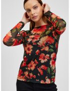 Orsay Bluza din tul cu imprimeu floral - Negru/Caramiziu