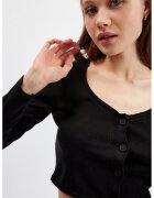 Orsay Cardigan crop cu decolteu adanc - Negru