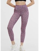 Orsay Colanti crop cu talie inalta si buzunare - Piersica/Lila