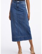 Orsay Fusta midi de denim - Albastru melange