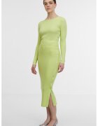 Orsay Fusta midi din tricot cu slit lateral cu nasturi - Verde lime