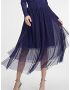 Orsay Fusta midi din tul - Albastru indigo