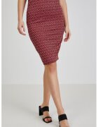 Orsay Fusta scurta cu croiala cambrata si model - Negru/Rosu inchis