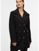 Orsay Palton din amestec de lana cu aplicatii decorative - Negru