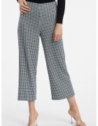 Orsay Pantaloni crop cu croiala ampla - Alb/Negru/Albastru petrol