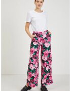 Orsay Pantaloni cu croiala ampla si model floral - Negru/Fucsia/Turcoaz