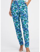 Orsay Pantaloni cu talie inalta si model floral - Alb/Verde/Albastru