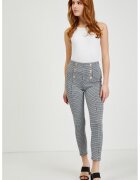 Orsay Pantaloni in carouri cu talie inalta - Negru/Gri deschis