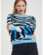 Orsay Pulover tricotat cu model animal print - Alb/Negru/Albastru glaciar