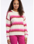 Orsay Pulover tricotat cu model in dungi - Fucsia/Alb murdar