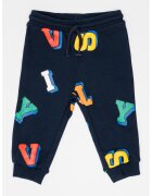 OVS Pantaloni relaxed fit de trening cu model contrastant - Verde/Albastru ultramarin