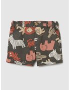 OVS Pantaloni scurti din amestec de in cu model cu animale - Portocaliu/Verde feriga