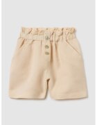 OVS Pantaloni scurti din amestec de in cu talie inalta - Bej