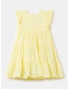 OVS Rochie cu model in carouri si model stratificat - Galben deschis