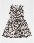 OVS Rochie evazata fara maneci cu animal print - Negru/Maro deschis/Bej deschis