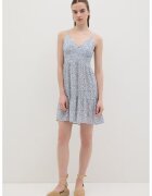 OVS Rochie mini cu decolteu in V si model floral - Alb/Albastru deschis