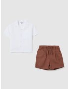 OVS Set de camasa cu maneci scurte si pantaloni scurti - Visiniu