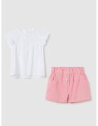 OVS Set de pantaloni scurti si top din bumbac - Alb/Coral