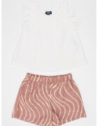 OVS Set de top uni si pantaloni scurti - 2 piese - Rosu stins/Alb optic