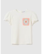 OVS Tricou cu aplicatie crosetata - Alb murdar