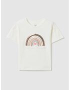 OVS Tricou cu strasuri si detaliu brodat - Alb/Maro