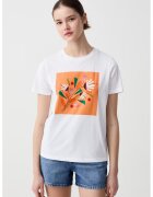 OVS Tricou de bumbac cu imprimeu foto - Alb/Portocaliu