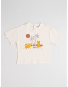 OVS Tricou de bumbac cu imprimeu grafic - Galben pal