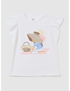 OVS Tricou fara maneci cu volane - Roz somon/Maro camel