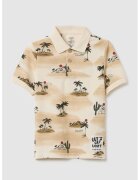 OVS Tricou polo cu model - Maro taupe/Crem