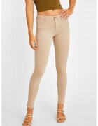 OXXO Blugi crop skinny cu talie medie - Maro nisip