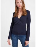 OXXO Bluza crop cu decolteu cache-coeur - Bleumarin