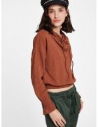 OXXO Bluza crop cu guler inalt - Maro scortisoara