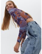 OXXO Bluza crop cu imprimeu abstract - Multicolor
