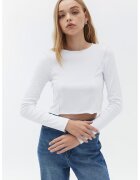 OXXO Bluza crop cu maneci lungi - Alb optic