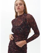 OXXO Bluza crop cu model geometric - Negru stins/Rosu stins