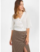 OXXO Bluza crop cu nasturi asimetrici - Alb murdar