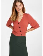 OXXO Bluza crop cu nasturi asimetrici - Rosu stins