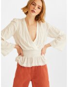 OXXO Bluza cu decolteu adanc Vipdanluz - Crem