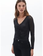 OXXO Bluza cu decolteu in V si model drapat - Negru