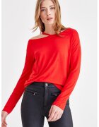 OXXO Bluza cu decolteu pe un umar si decupaj - Rosu vermillion