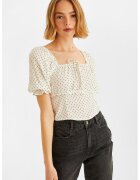 OXXO Bluza cu imprimeu si maneci scurte - Alb/Negru