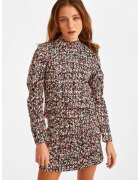 OXXO Bluza cu model si guler scurt - Negru/Rosu vermillion/Crem