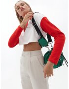 OXXO Bluza de trening din amestec de bumbac cu guler polo - Rosu/Alb