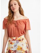 OXXO Bluza din bumbac cu decolteu pe umeri - Coral