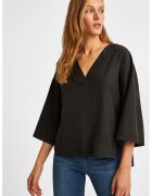 OXXO Bluza lejera din amestec de lyocell cu maneci 3/4 - Negru