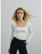 OXXO Bluza slim fit cu decolteu patrat - Crem