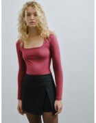 OXXO Bluza slim fit cu decolteu patrat - Rosu inchis