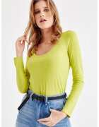 OXXO Bluza slim fit cu decolteu rotund - Verde lime